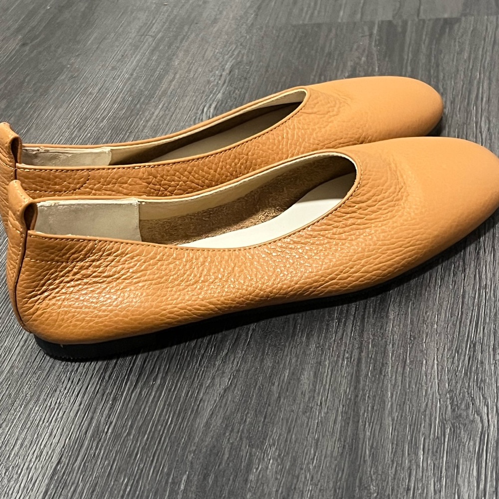 Tan Leather Ballet Flats